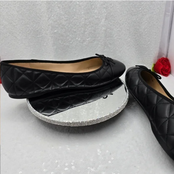 Coach Allyson Quilted Ballet Flats Classic Black Leather Women"s 10 - Picture 13 of 16